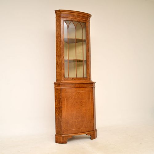 Antique Burr Walnut Corner Cabinet
