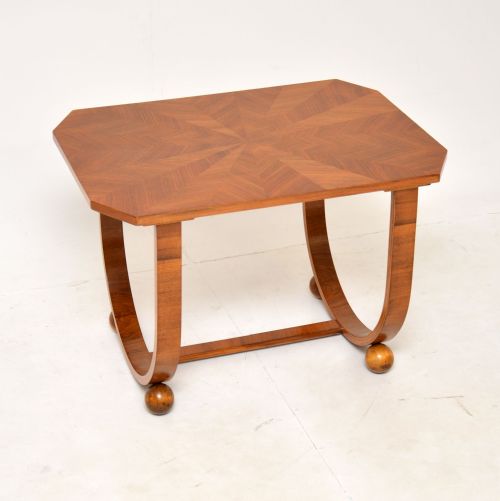 1920'S Art Deco Inlaid Walnut Coffee Table

