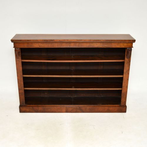 fig 1. Antique Victorian Walnut Open Bookcase