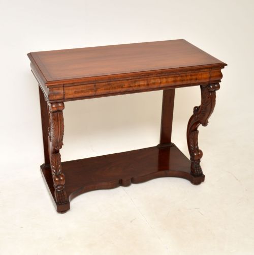 Antique Victorian Carved Mahogany Console Table
