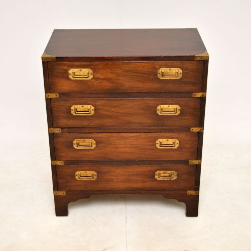 fig 1. Antique Mahogany Military Campaign Chest of Drawers
