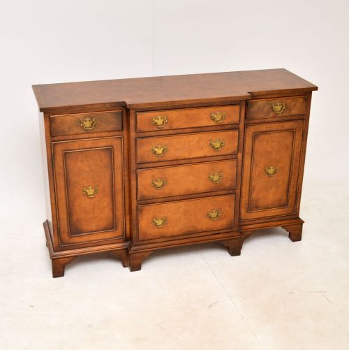 Antique Burr Walnut Small Breakfront Sideboard

