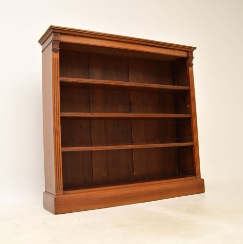 Antique Victorian Walnut Open Bookcase
