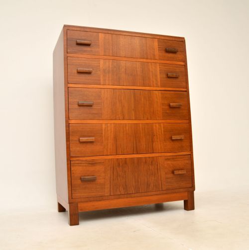 1920'S Walnut Art Deco Chest of Drawers by Heal's

