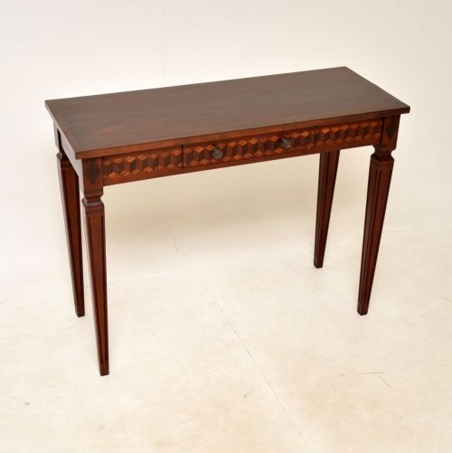 Antique Inlaid Mahogany Console Side Table
