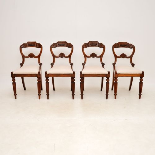 Set of 4 Antique Regency Rosewood Dining Chairs
