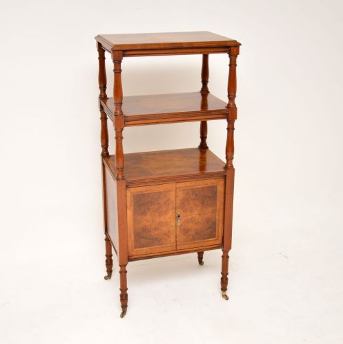 Antique Burr Walnut Etagere Stand
