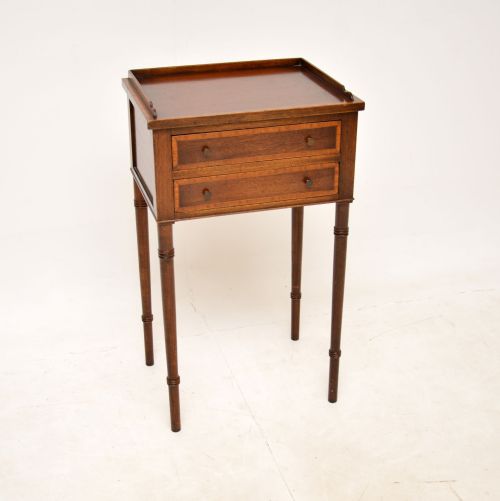 Antique Edwardian Inlaid Mahogany Side Table
