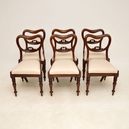 Set of 6 Antique William IV Mahogany Dining Chairs
