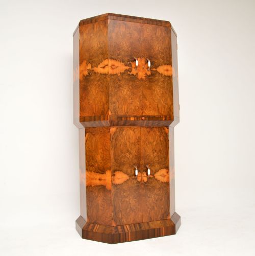 1930’S Art Deco Burr Walnut Cocktail Drinks Cabinet
