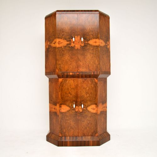 fig 1. 1930’s Art Deco Burr Walnut Cocktail Drinks Cabinet