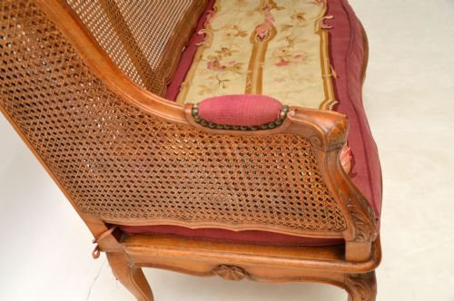 fig 2. Antique French Carved Walnut Bergere Sofa