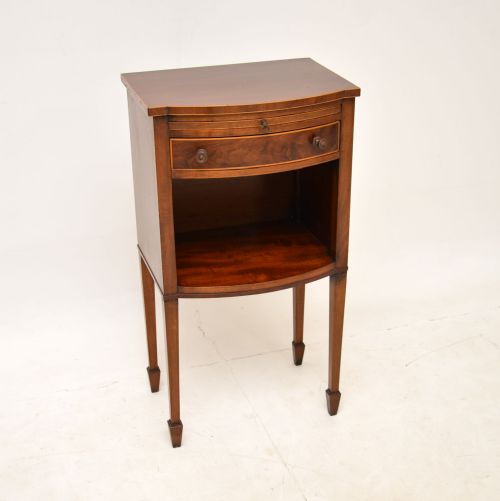 Antique Edwardian Inlaid Mahogany Bedside Cabinet
