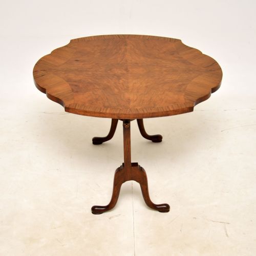 Antique Walnut Flip Top Side Table / Fire Screen
