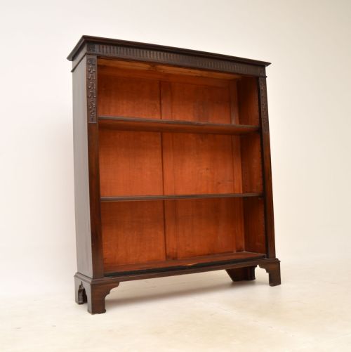 Antique Victorian Mahogany Open Bookcase
