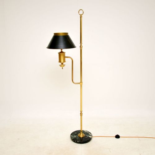 1930'S Vintage Brass & Marble Floor Lamp
