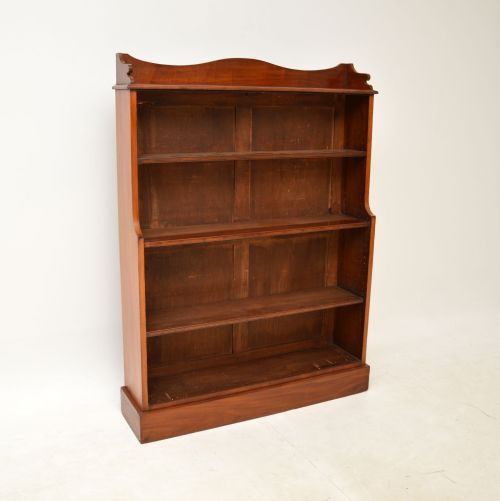 Antique Victorian Mahogany Open Bookcase
