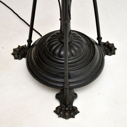 ANTIQUE EDWARDIAN ART NOUVEAU IRON FLOOR LAMP - ADDITIONAL PHOTO 5