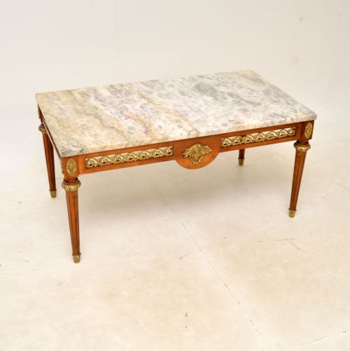 Antique French Marble Top Coffee Table
