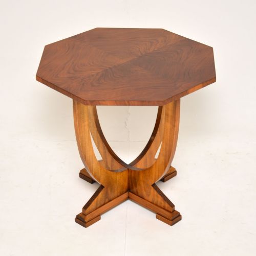 1930'S Art Deco Figured Walnut Occasional Coffee / Side Table
