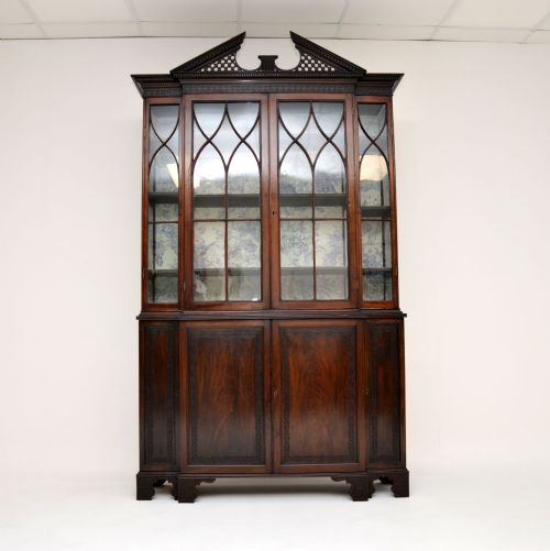 fig 1. Antique Victorian Mahogany Breakfront Bookcase