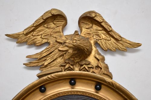 fig 1. Antique Regency Gilt Wood Convex Eagle Mirror
