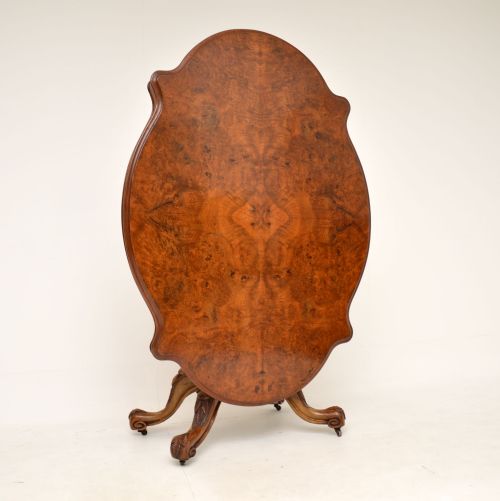 fig 1. Antique Victorian Burr Walnut Loo Table
