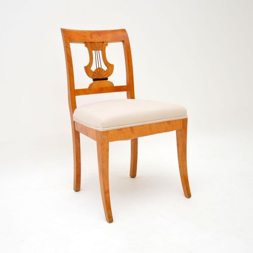 fig 1. Set of 6 Antique Swedish Biedermeier Satin Birch Dining Chairs
