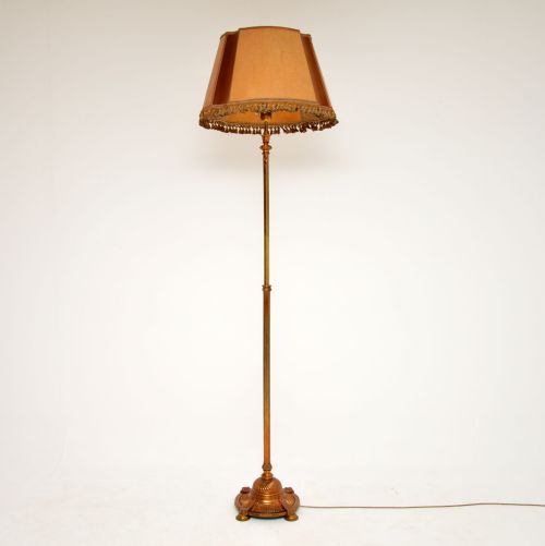 fig 1. Antique French Gilt Metal Rise & Fall Floor Lamp
