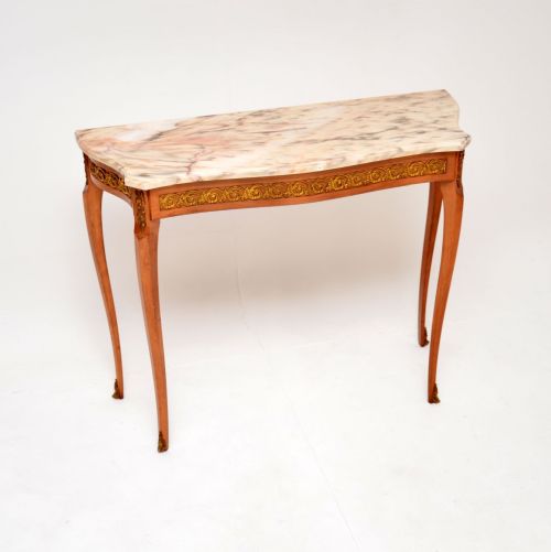 Antique French Marble Top Console Table
