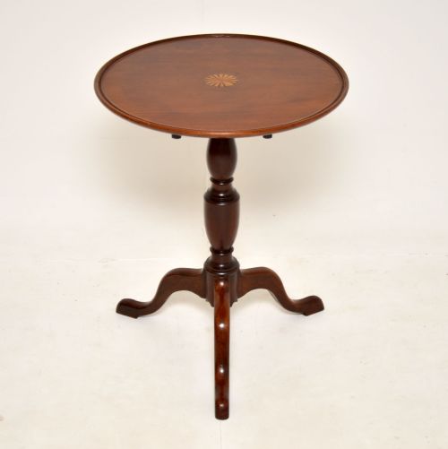 Antique Edwardian Inlaid Mahogany Occasional Side Table
