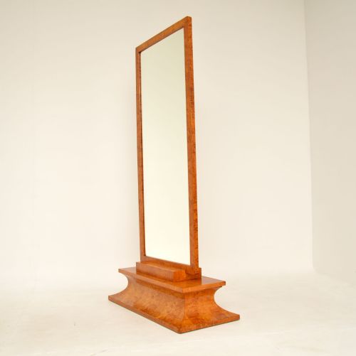 fig 1. 1920’s Swedish Art Deco Birds Eye Maple Cheval Mirror