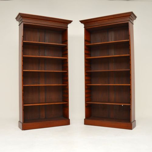 Pair of Antique Mahogany Open Bookcases
