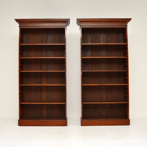 fig 1. Pair of Antique Mahogany Open Bookcases