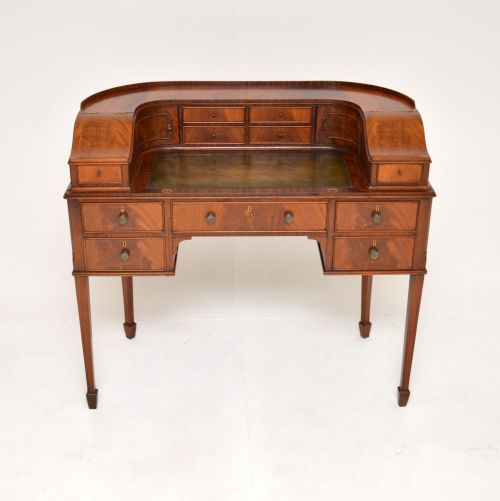 fig 1. Antique Mahogany Leather Top Carlton House Desk