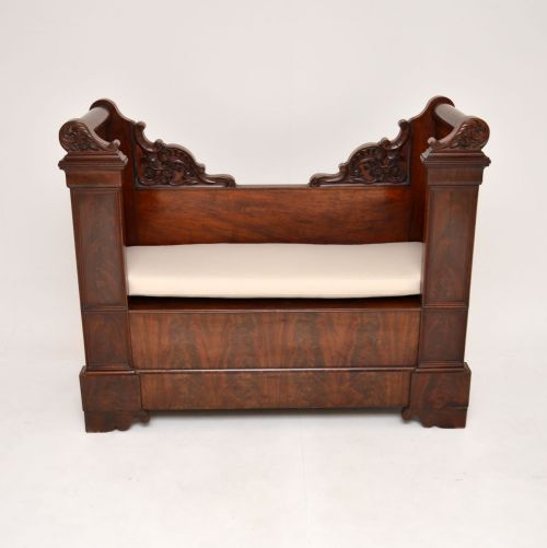 fig 1. Antique Regency Mahogany Bench / Settee
