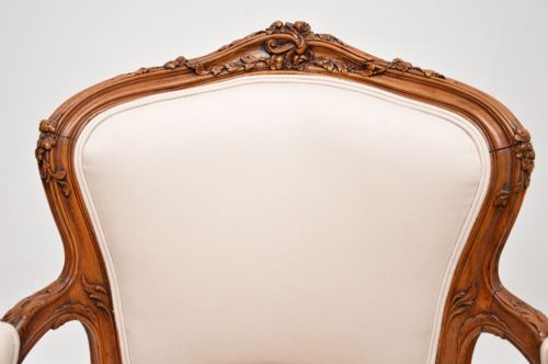 fig 1. Pair of Antique French Carved Walnut Salon Chairs
