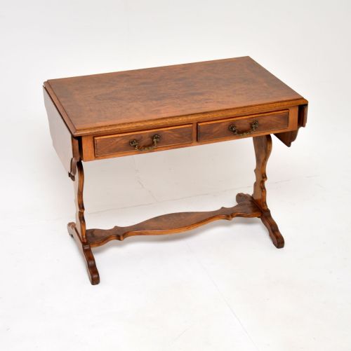 Antique Burr Walnut Drop Leaf Coffee Table
