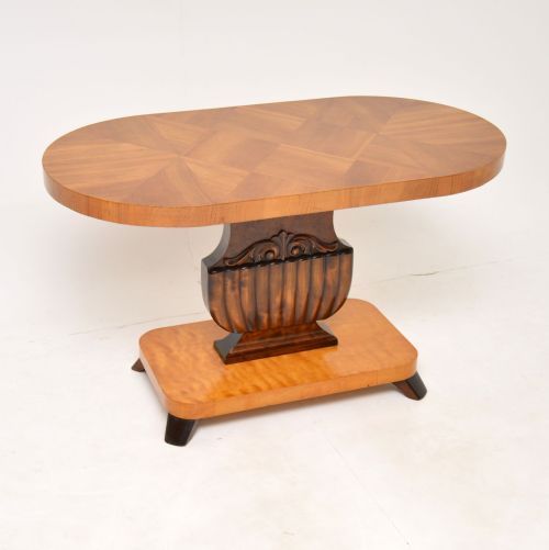 Antique Swedish Satin Birch Occasional Coffee Table
