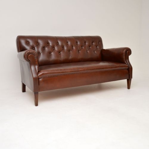 Antique Swedish Leather Sofa
