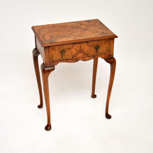 Antique Burr Walnut Side Table
