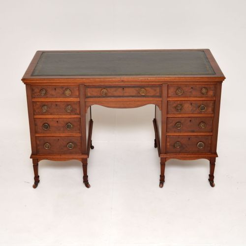 fig 1. Antique Victorian Mahogany Leather Top Desk