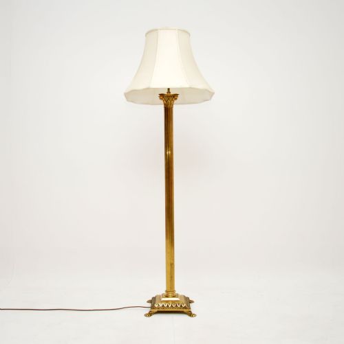 Antique Brass Neoclassical Floor Lamp
