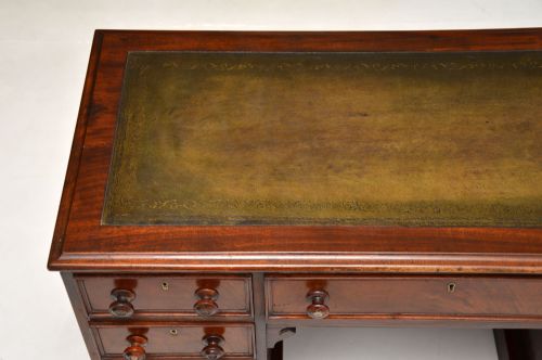 fig 2. Antique Victorian Mahogany Leather Top Knee Hole Desk