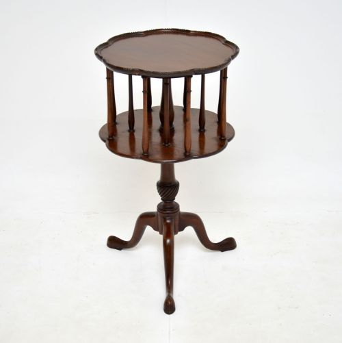 Antique Mahogany Occasional Revolving Bird Cage Table