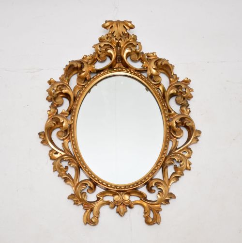 Antique French Rococo Style Gilt Wood Mirror