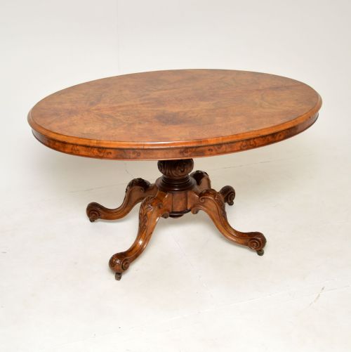 Antique Victorian Burr Walnut Loo Table