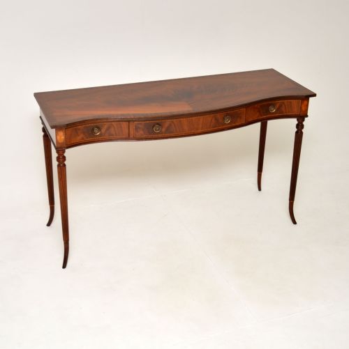 Antique Inlaid Mahogany Console Table
