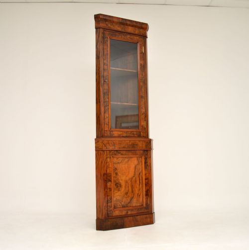 Antique Burr Walnut Corner Cabinet

