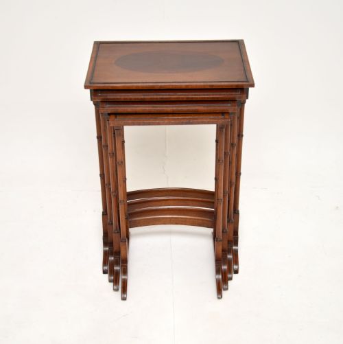 fig 1. Antique Inlaid Mahogany Nest of Four Tables